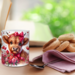 Brown cow ceramic cup with red bow detail. Cute ceramic cow cup with red bow detail. 